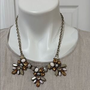2 Cute Gold and Cream Floral Necklace